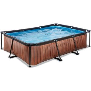 EXIT Frame Pool 300x200x65cm (12v Cartridge filter) - Houtbruin