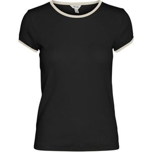 AWARE by VERO MODA T-shirt VMJACQUETTA met contrastbies zwart