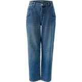 OUI - High Waist Barrel Jeans - Medium Blue Denim