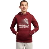 New Balance - Hoodie - Donkerrood - Katoen