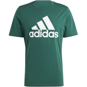 adidas Sportswear regular fit T-shirt met logo donkergroen/wit