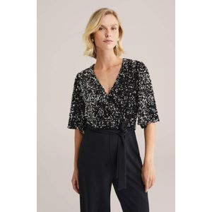 WE Fashion - Jumpsuit - Zwart - Met Pailletten