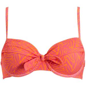 BEACHWAVE voorgevormde beugel bikinitop oranje/roze