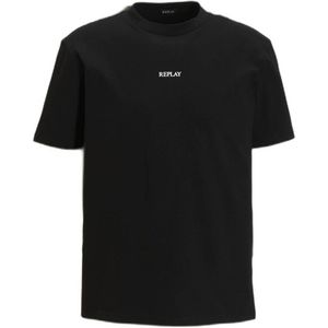 REPLAY T-shirt met logo zwart
