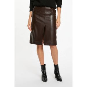 Morgan imitatieleren rok donkerbruin