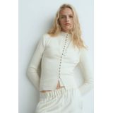 Mango gebreid vest ecru