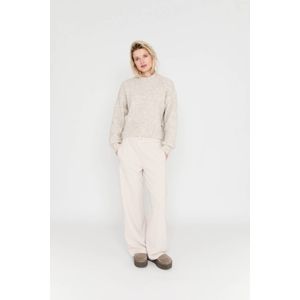 Moscow - Wide Leg Regular Waist Broek - Ecru