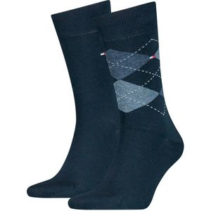 Tommy Hilfiger geruite sokken - set van 2 donkerblauw