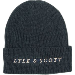 Lyle & Scott muts met logo donkerblauw