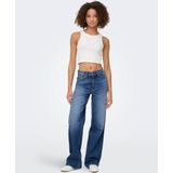 ONLY high waist wide leg jeans dark blue denim