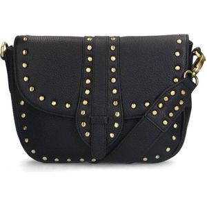 Manfield leren crossbody tas met studs zwart