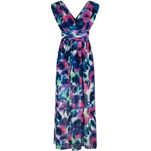 Morgan maxi jurk met all over print met open rug multi