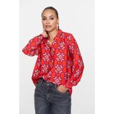 Geisha - Blouse - Rood - Retro Allover Print
