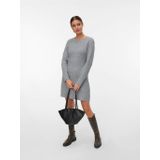 VERO MODA korte jurk rib gebreid grijs