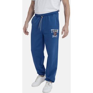 Jan Vanderstorm regular fit joggingbroek THIBOR Plus Size met printopdruk blauw