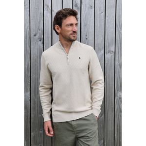 Kultivate - Gebreide Trui - Beige - Regular Fit - Lange Mouwen