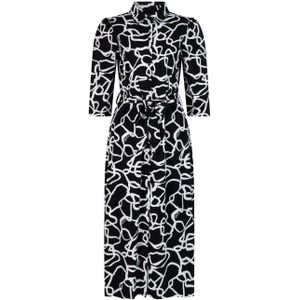 Zoso maxi blousejurk 242Philippa met all over print zwart/wit