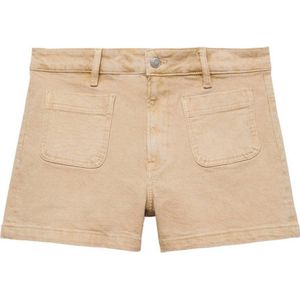 Mango loose fit denim short lichtbruin