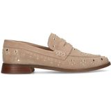 Manfield suède loafers met studs beige