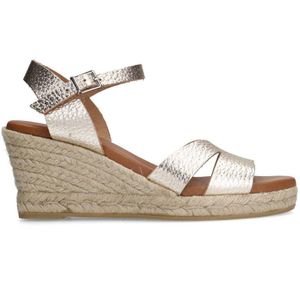 Manfield leren espadrilles goud