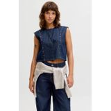 JJXX denim gilet dark blue denim