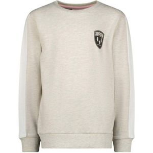 Messi sweater Newon lichtgrijs melange/wit
