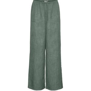 VERO MODA high waist wide leg broek VMMELANEY donkergroen