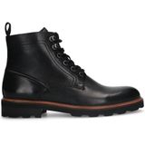 Manfield leren veterboots zwart