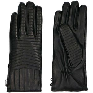 Sacha leren doorgestikte handschoenen zwart