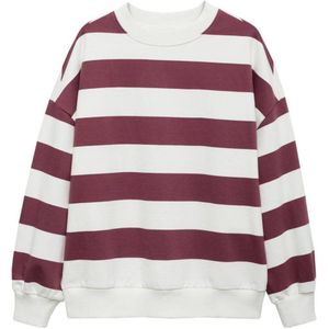 MANGO TEEN gestreepte sweater donkerrood