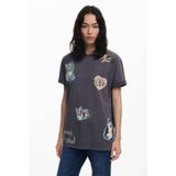 Desigual - Bedrukte Korte T-shirt - Katoen - Regular Fit
