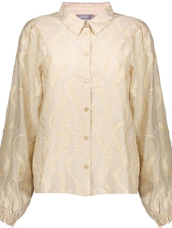 Geisha - Blouse - Sand/gold - Gestructureerde Blouse 53964