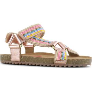 Shoesme leren sandalen met kraaltjes roze metallic