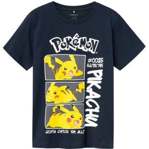 NAME IT KIDS Pokemon T-shirt NKMMANIANDER met printopdruk zwart
