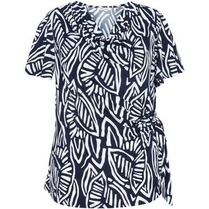 Paprika top met all over print marine/wit