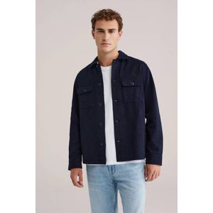 WE Fashion - Overhemd - Donkerblauw - Regular Fit - Lange Mouw