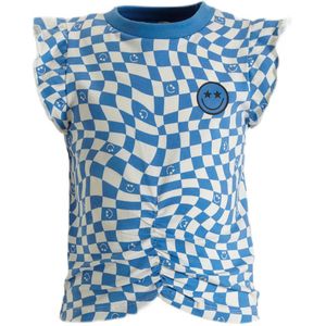 Orange Stars T-shirt Pelin met all over print blauw/wit