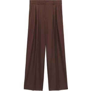 Mango wide leg pantalon donkerbruin