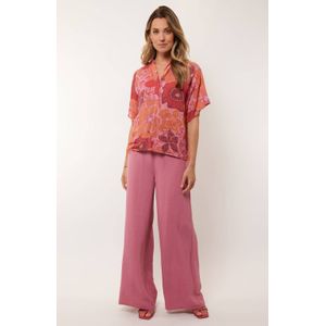 G-maxx wide leg high waist broek roze