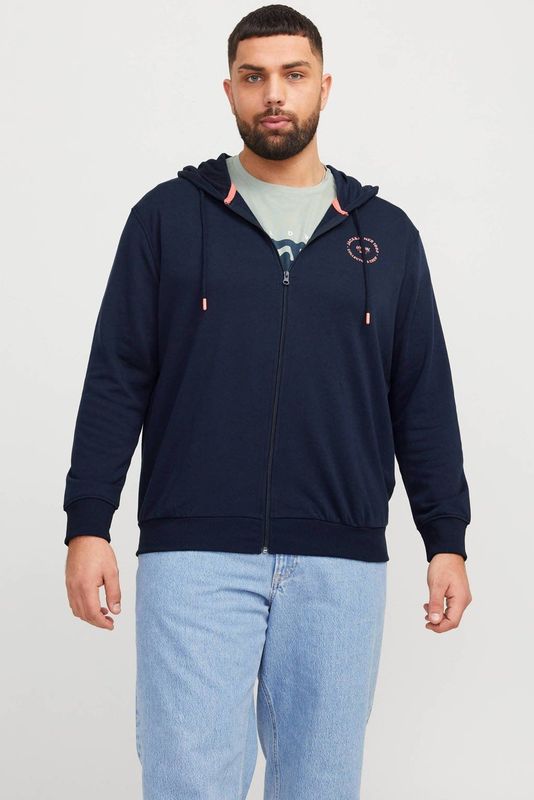 JACK & JONES PLUS SIZE sweatvest donkerblauw