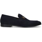 Manfield suède loafers met gesp donkerblauw