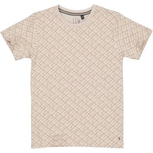 LEVV T-shirt KADEN met tekst zand