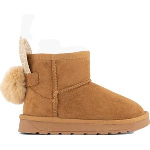 Graceland gevoerde enkelboots met konijnenoortjes en staartje cognac