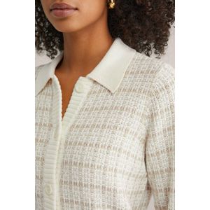 WE Fashion geruit gebreid vest beige