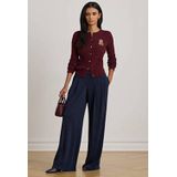 Lauren Ralph Lauren gebreid vest donkerrood met kabels