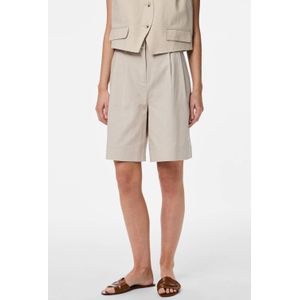 PIECES high waist bermuda short ecru