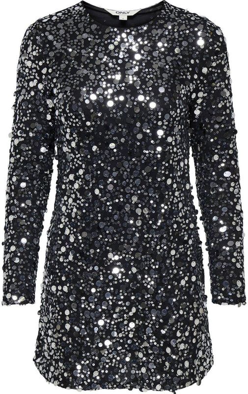 ONLY korte jurk met pailletten zilver