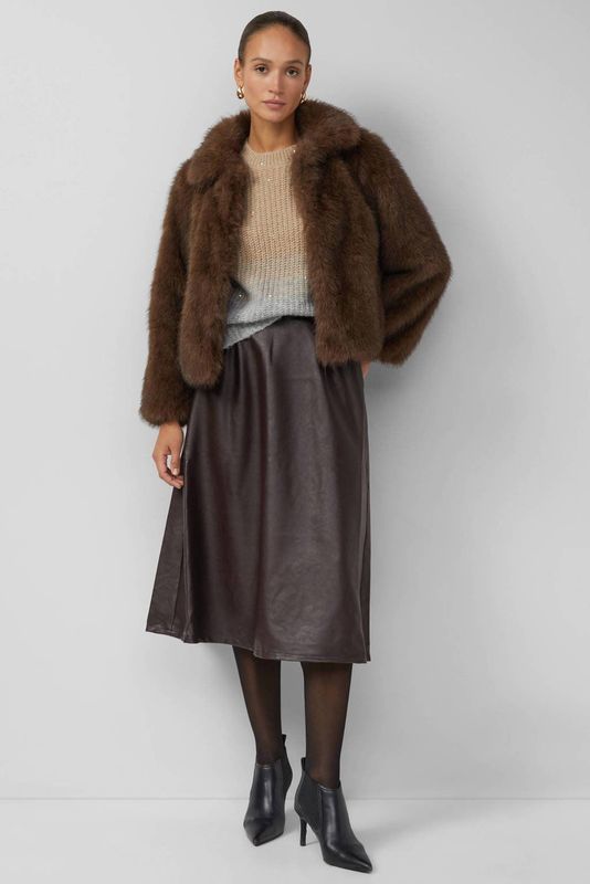 s.Oliver BLACK LABEL midi rok donkerbruin