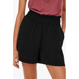 JDY high waist straight fit short JDYGRY met textuur zwart