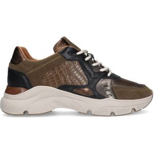 Manfield chunky leren sneakers bruin